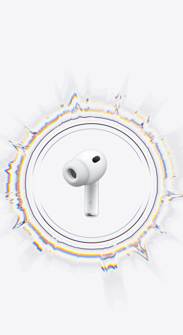 Apple 공식 이미지 속 AirPods의 액티브 노이즈 캔슬링 사용 장면